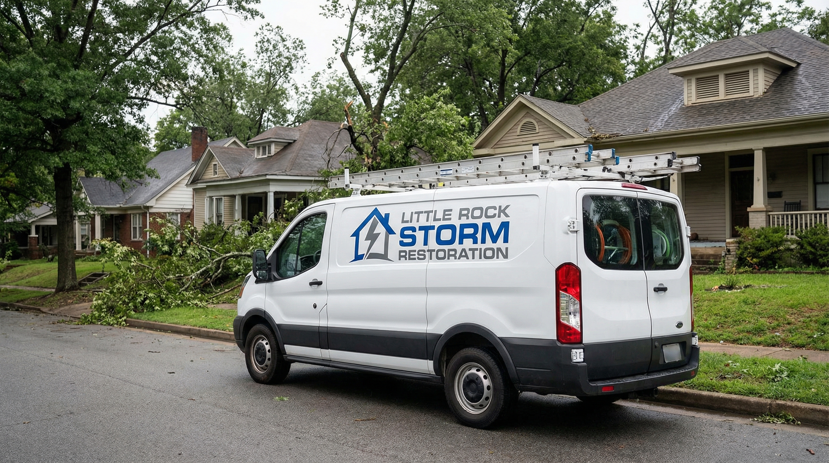 Little Rock Emergency Roof Tarping service vehicle